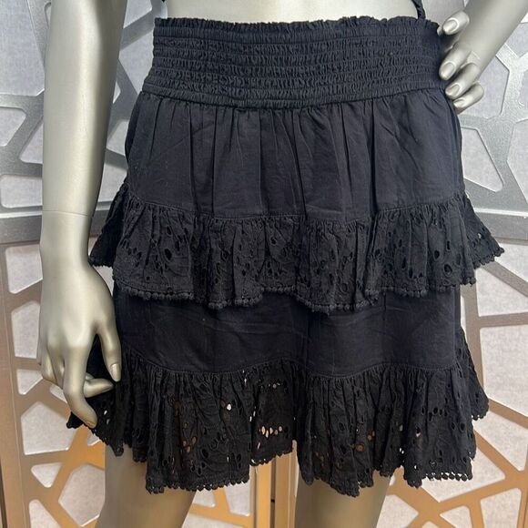 PQ Swim Midnight Ari Eyelet Top and Tired Mini Skirt NWT XS S (005) - Picture 7 of 16